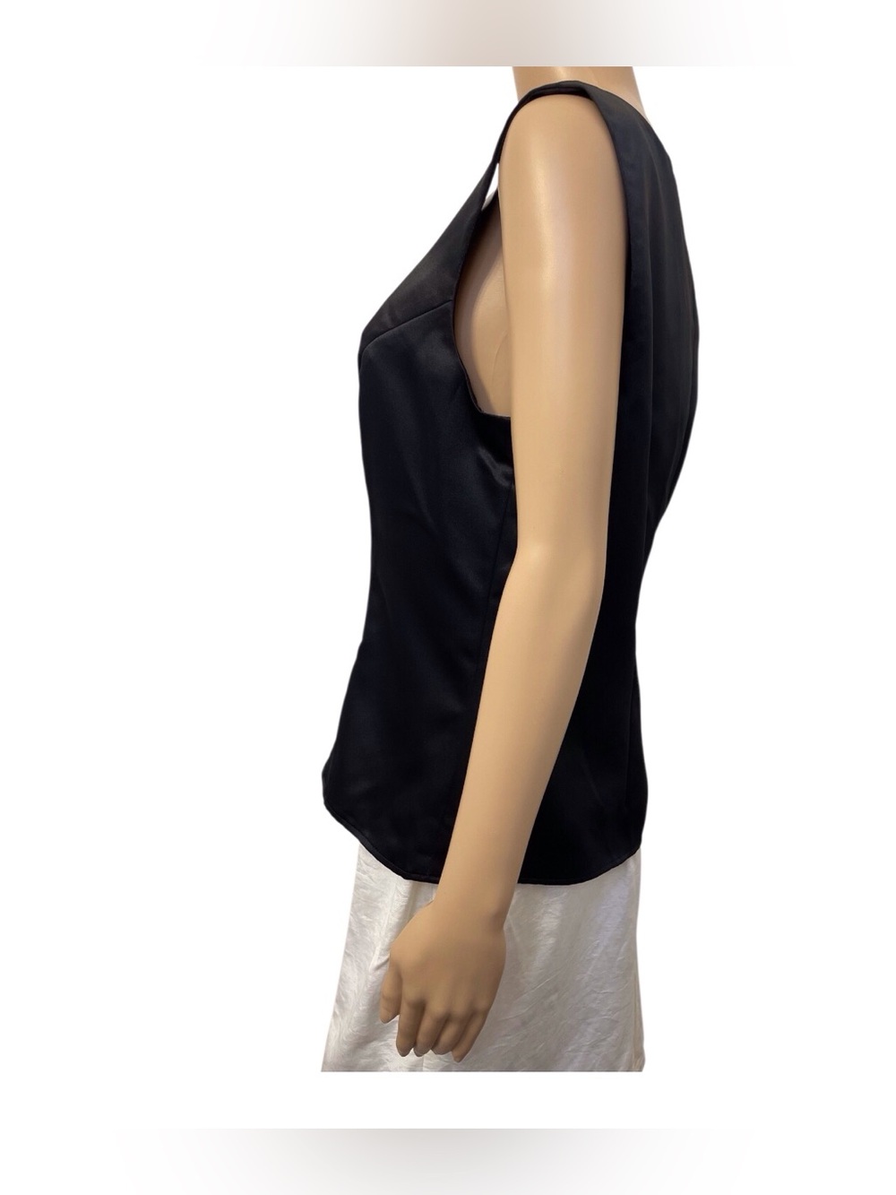 Solini Collection Black Sleeveless Satin Women's Top,10 - Picture 3 of 10